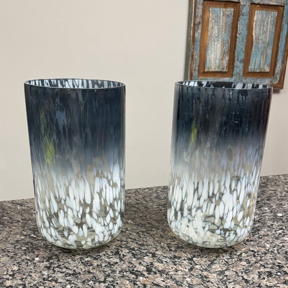 Ombré speckled Glass Vases